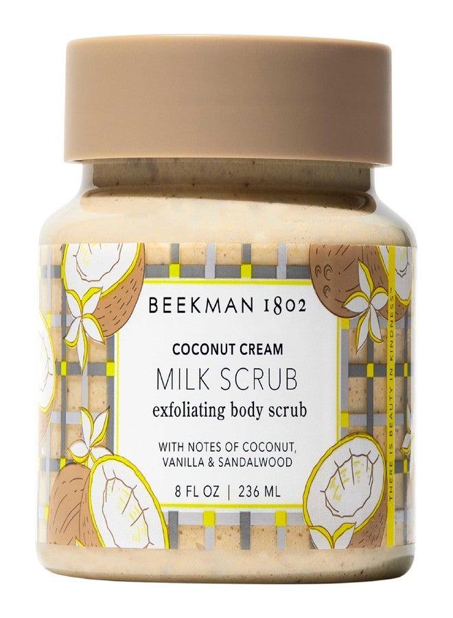 Beekman 1802 Coconut Cream Exfoliating Milk Body Scrub - 8.0 fl oz - Smooths Skin & Evens Out Tone - With Goat Milk & Jojoba Beads - Skin Barrier & Biome Safe - Good for Sensitive Skin - Cruelty Free - Image 1